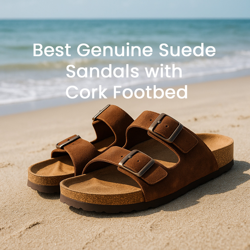 Best Genuine Suede Sandals with Cork Footbed